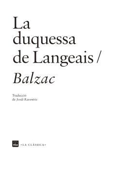 LA DUQUESSA DE LANGEAIS