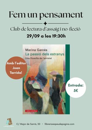 CLUB DE LECTURA D'ASSAIG I NO FICCIÓ FEM UN PENSAMENT
